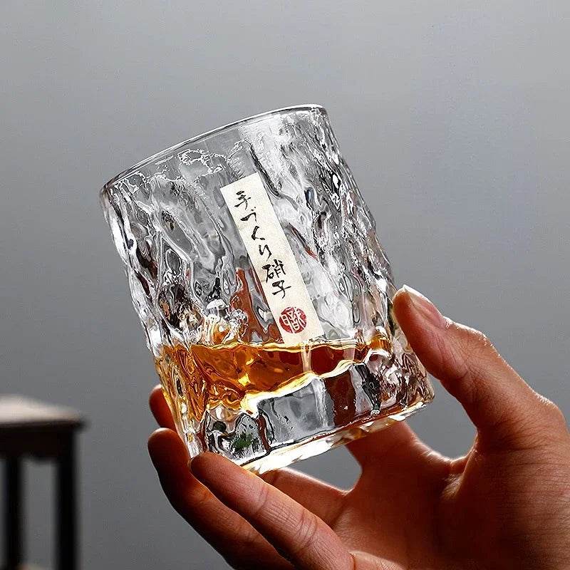 Copo de Vidro Japonês com Padrão Glacial - Haustter - Haustter