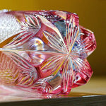 Copo de Vidro Âmbar Japonês Edo Kiriko Pavão - Haustter - Haustter