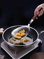 Escumadeira de Aço Inoxidável com Cabo de Madeira - Haustter - Haustter