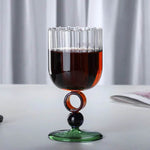 Taça de Vidro Jade Azul com Listras - Haustter - Haustter