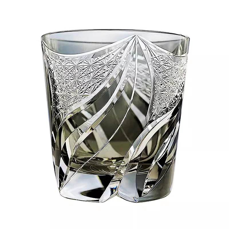 Copo de Whisky Japanese Edo Kiriko K9 em Cristal com Chamas - Haustter - Haustter