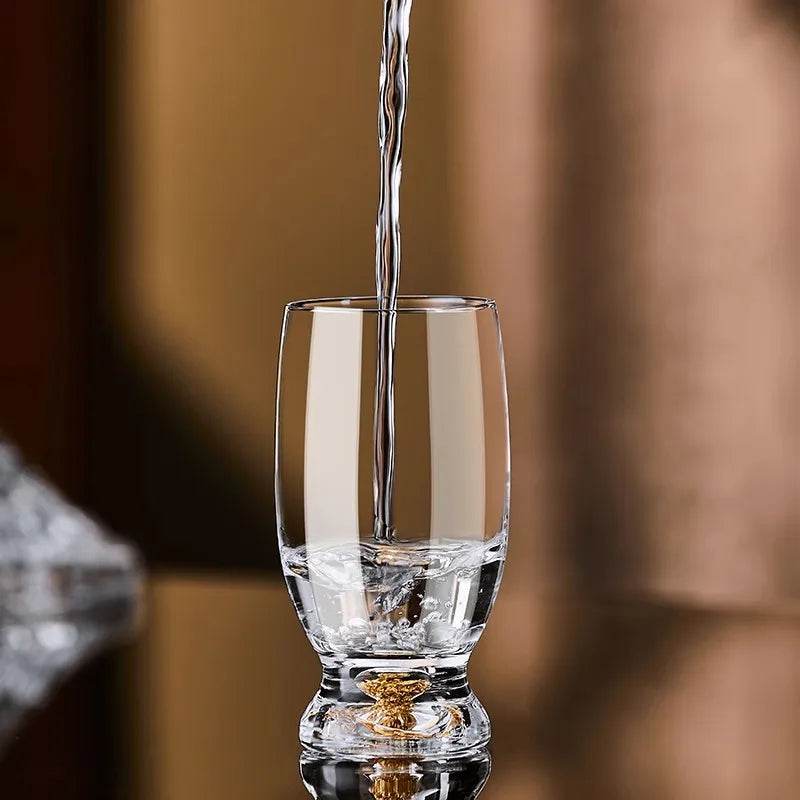 Taças de Cristal com Detalhes Dourados - Haustter - Haustter