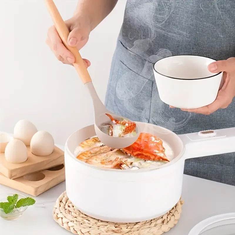 12 Utensílios de Cozinha de Silicone com Cabo de Madeira Verde e Rosa, Conjunto - Haustter - Haustter