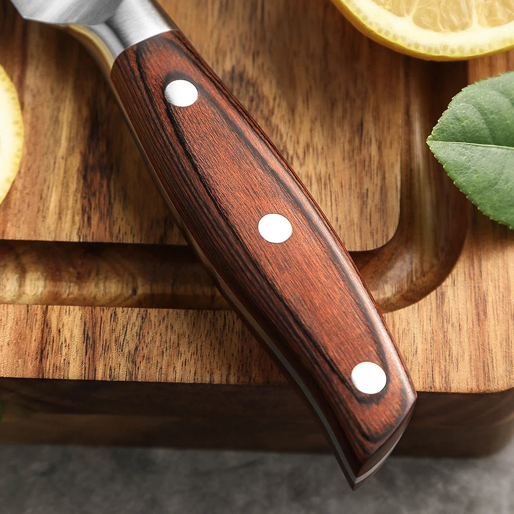 Faca Utilitária XINZUO Zhi 5" em Aço Alemão com Cabo de Madeira Pakka | Haustter