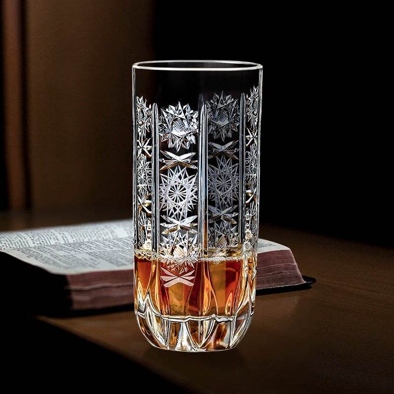 Copo de Vidro Lapidado 340ml para Suco e Coquetéis - Haustter - Haustter