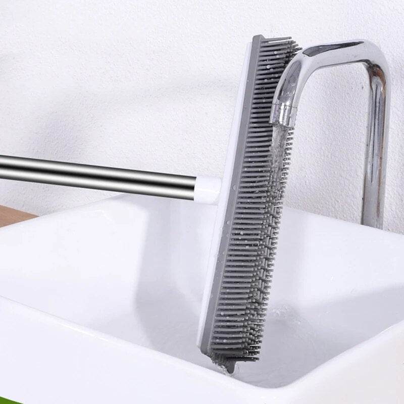 Vassoura de Borracha 2 em 1 com Rodo Integrado, Removedor de Pelos de Animais, Ideal para Carpete e Piso de Madeira - Haustter - Haustter