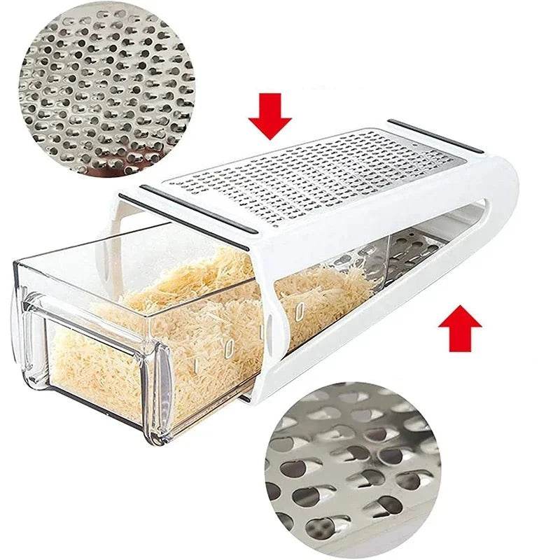 Ralador de Queijo e Vegetais com Lâminas Dupla Face em Aço Inoxidável - Haustter - Haustter