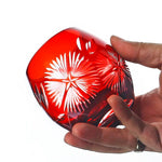 Copo de Vidro Lapidado Vermelho - Haustter - Haustter