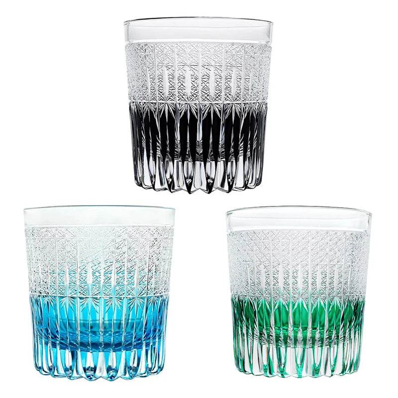 Copo de Whisky Japanese Edo Kiriko Stellar Pulse, Gravado à Mão, com Caixa de Madeira - Haustter - Haustter