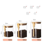 Pote de Vidro Selado com Tampa e Colher de Bambu - Haustter - Haustter