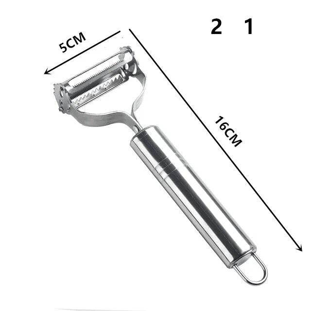 Descascador, Fatiador e Julienar de Aço Inoxidável para Frutas e Verduras 4 em 1 - Haustter - Haustter