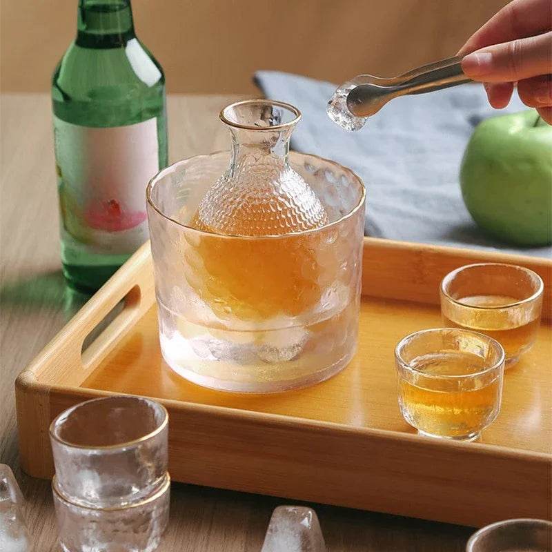 Conjunto de Shot Martelados Japonês com Decantador e Balde de Gelo - Haustter - Haustter