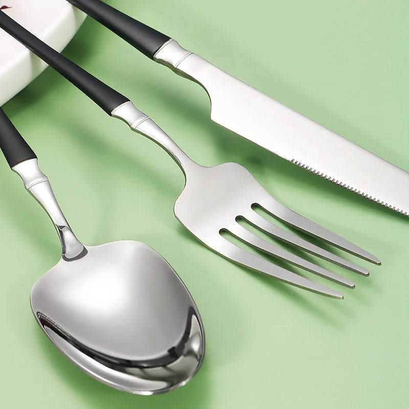 16 Talheres de Aço Inoxidável Harmonia Inox com Cabo Cores, Conjunto - Haustter - Haustter