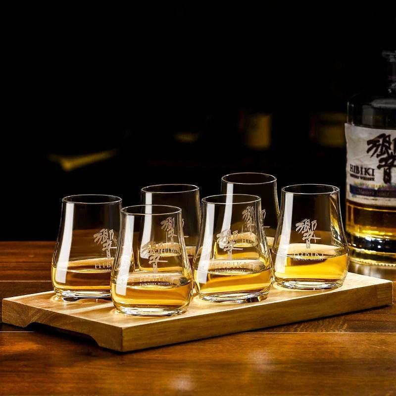 Copos de Whisky Ovalados com Bandeja de Madeira - Haustter - Haustter