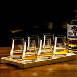 Copos de Whisky Ovalados com Bandeja de Madeira - Haustter - Haustter