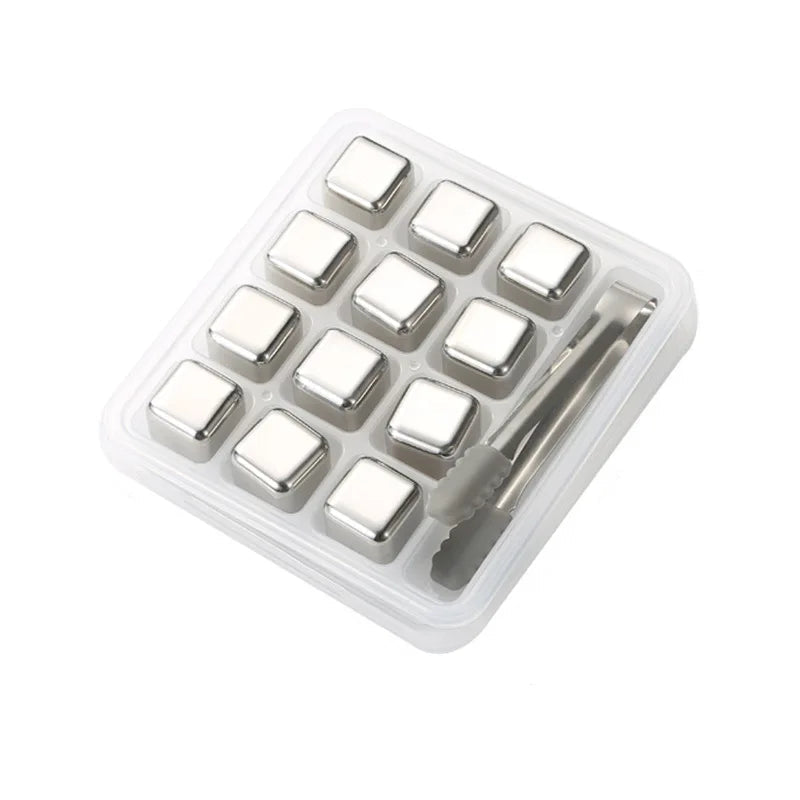 Cubos de Gelo de Aço Inoxidável Dourado e Prateado para Drinks sem Diluição | Haustter