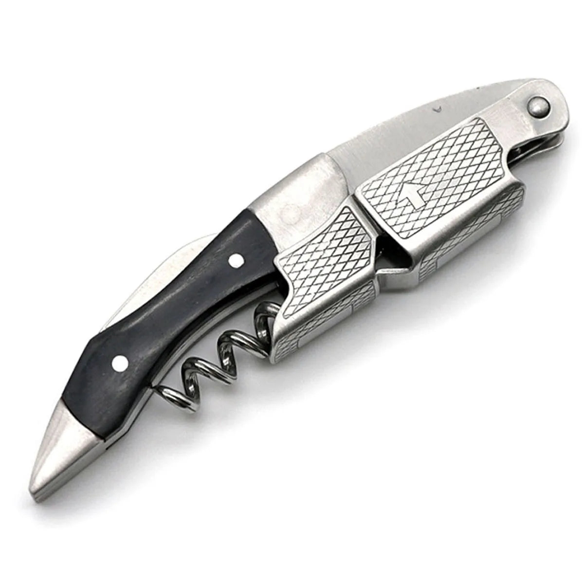 Saca-Rolhas Sommelier com Cabo de Madeira e Dobradiça Dupla em Aço Inoxidável | Haustter