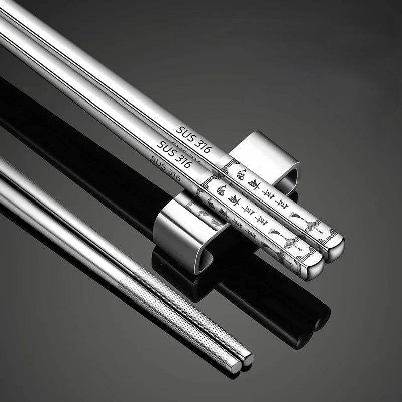 Par de Hashis Antiderrapantes de Aço Inoxidável 316 - Haustter - Haustter