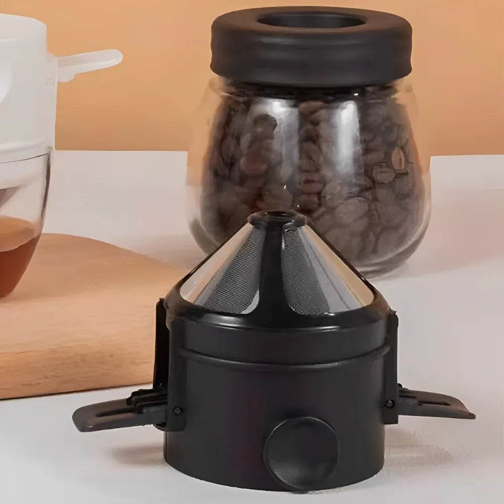 Coador de Café Portátil Dobrável, Filtro de Aço Inoxidável, Cafeteira Reutilizável, Mini Coador de Café Dobrável e Sem Papel - Haustter