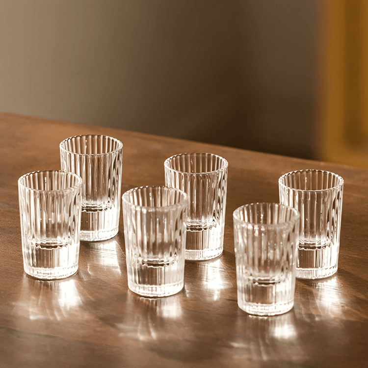 Conjunto de 6 Copos Listrados 20ml para Destilados - Haustter - Haustter