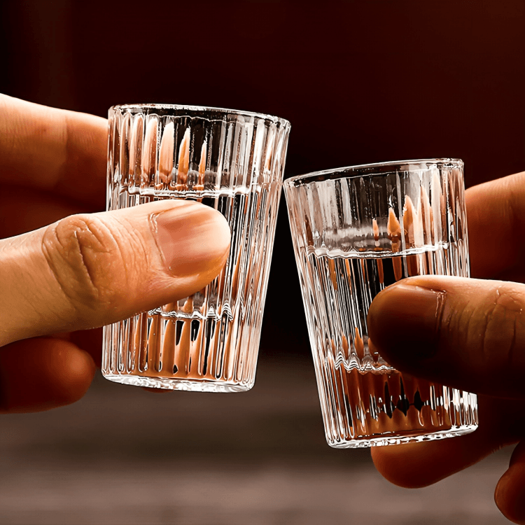 Conjunto de 6 Copos Listrados 20ml para Destilados - Haustter - Haustter