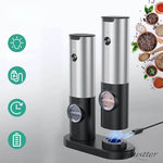 Moedores Elétricos de Sal e Pimenta Recarregáveis com Luz LED e Ajuste de Granulometria - Haustter - Haustter