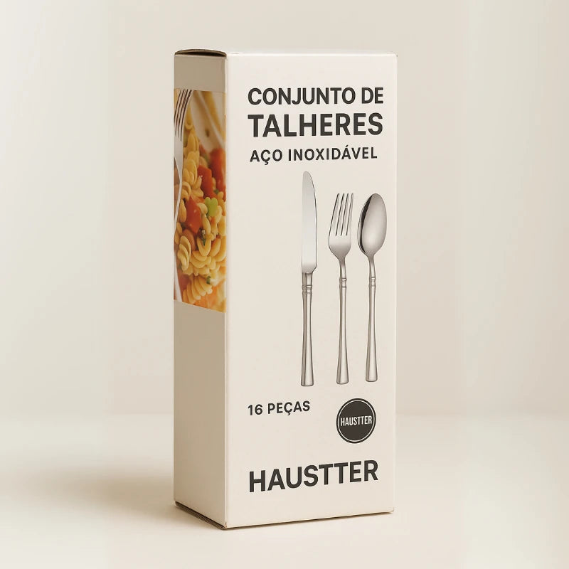 Talheres Harmonia Inox - Coleção de 16 Peças em Aço Inoxidável | Haustter