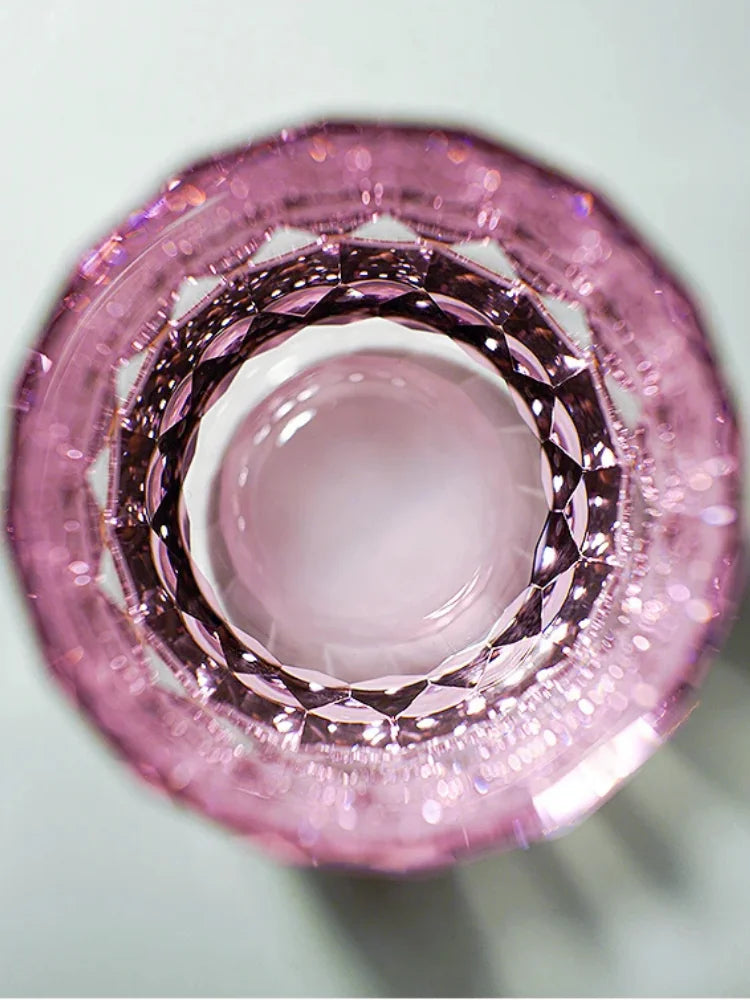 Copo Japonês de Cristal Lapidado com Corte Diamante | Haustter