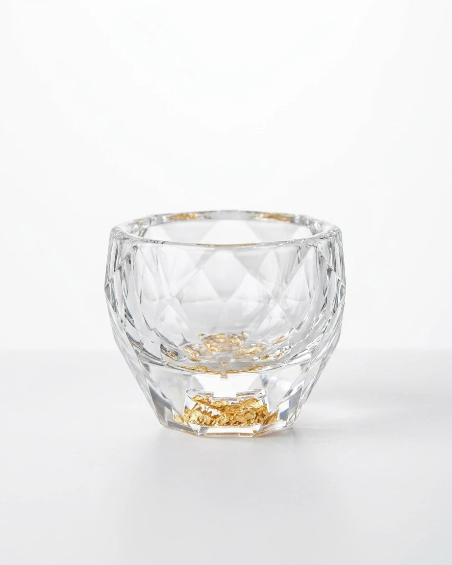 Copo Crystal Nobre 50ml – Talhado como Diamante e Fragmentos Dourados | Haustter