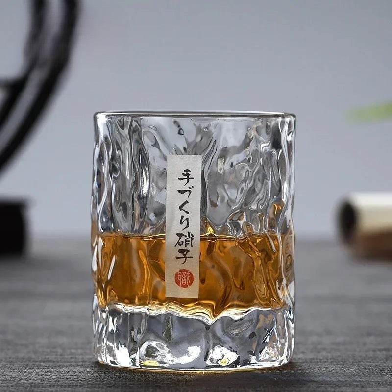 Copo de Vidro Japonês com Padrão Glacial - Haustter - Haustter