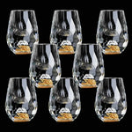 Copo Diamante Luxo com Fundo Duplo e Lascas Douradas para Baijiu, Licor, Cachaça, Tequila e Shots | Haustter