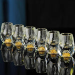 Copo Diamante Luxo com Fundo Duplo e Lascas Douradas para Baijiu, Licor, Cachaça, Tequila e Shots - Haustter - Haustter