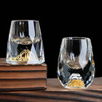 Copo Diamante Luxo com Fundo Duplo e Lascas Douradas para Baijiu, Licor, Cachaça, Tequila e Shots - Haustter - Haustter