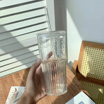 Copo Listrado 600ml com Tampa e Canudo - Haustter - Haustter