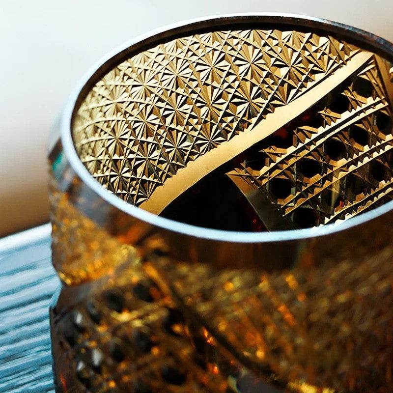 Copo de Whisky Edo Kiriko com Cristais Âmbar - Haustter - Haustter