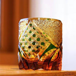 Copo de Whisky Edo Kiriko com Cristais Âmbar - Haustter - Haustter