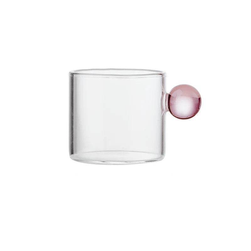 Copo de Café com Alça de Bola de Vidro, Copos de Espresso de 100ml para Casa, Pequenos, Xícara para Chá, Decoração de Mesa - Haustter - Haustter
