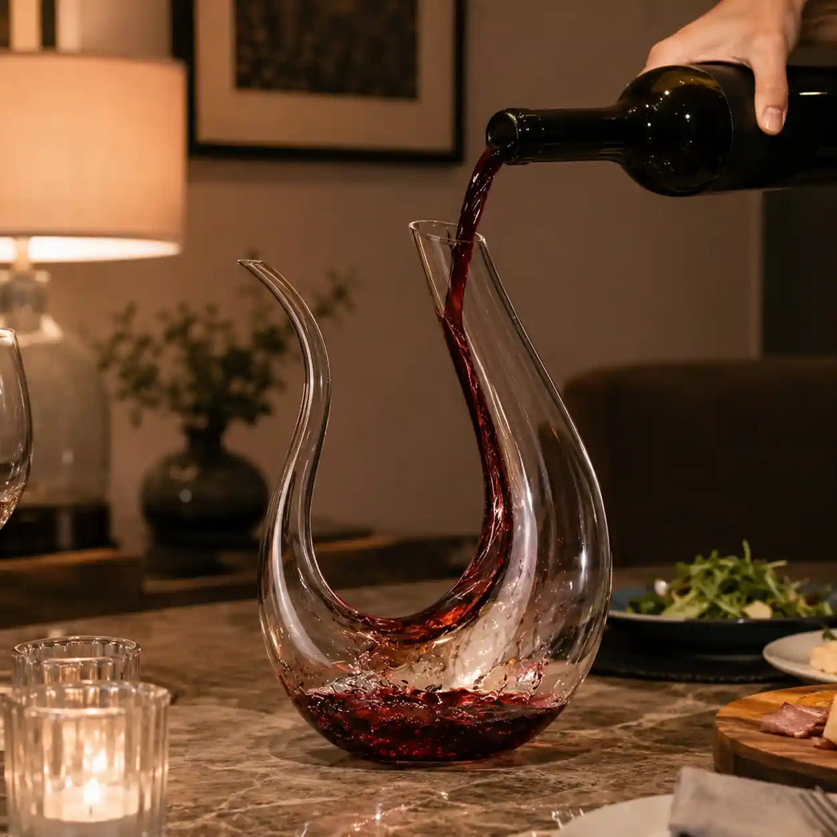 Decantador Cisne de Vidro Soprado para Vinho 1,5L