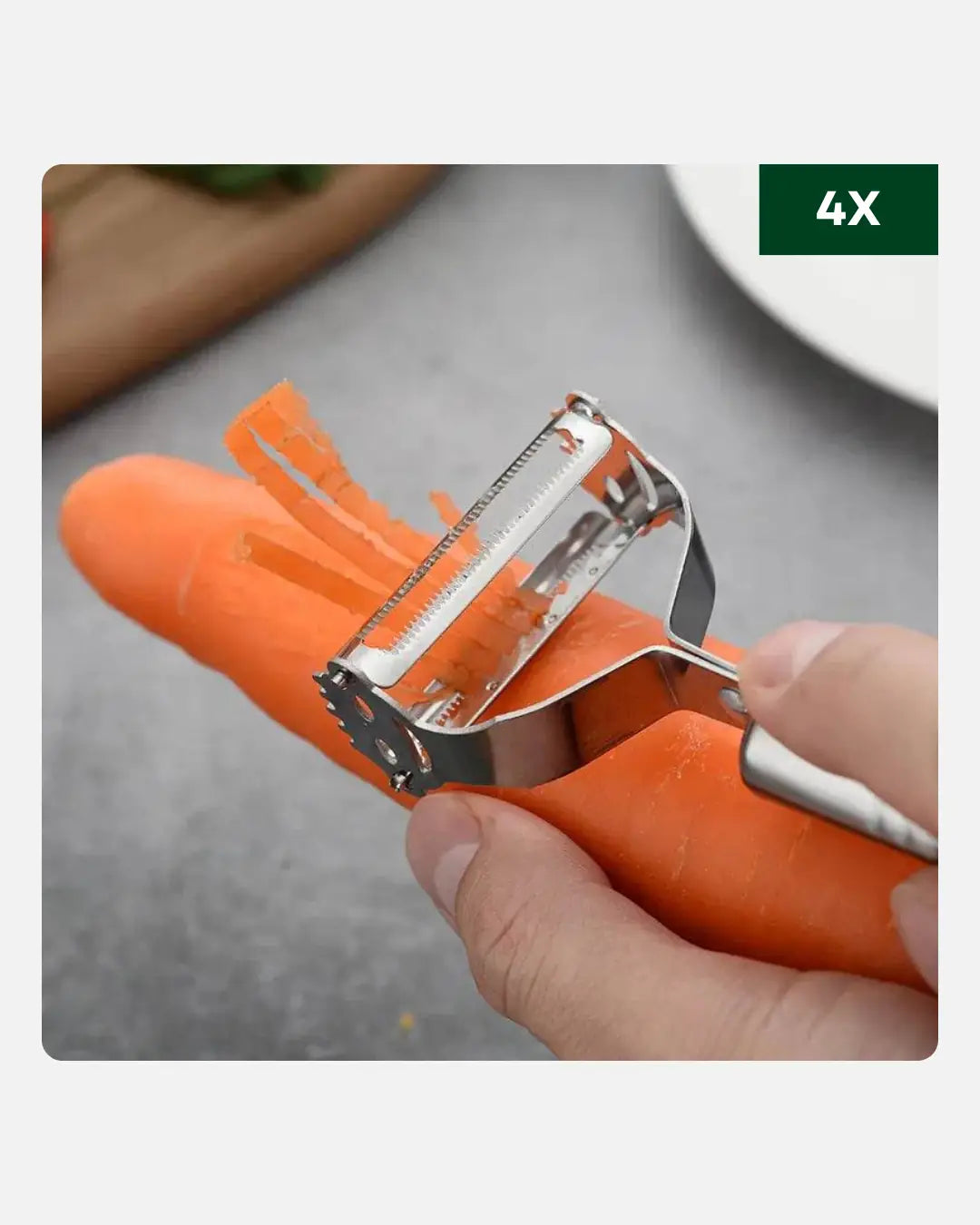 Descascador 4 em 1 de Aço Inoxidável para Frutas e Verduras | Haustter