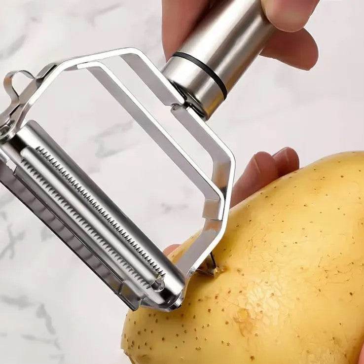 Descascador, Fatiador e Julienar de Aço Inoxidável para Frutas e Verduras 4 em 1 - Haustter - Haustter