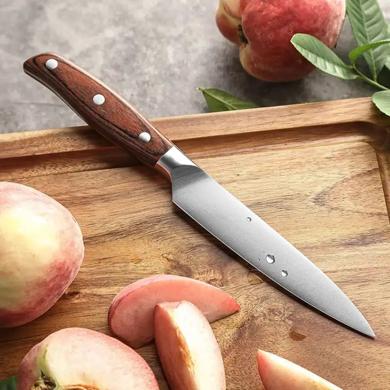 Faca Utilitária XINZUO Zhi 5" em Aço Alemão com Cabo de Madeira Pakka | Haustter