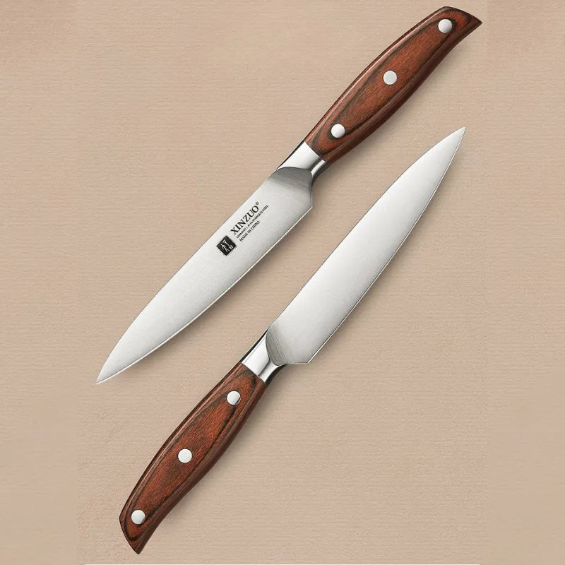 Faca Utilitária XINZUO Zhi 5" em Aço Alemão com Cabo de Madeira Pakka | Haustter