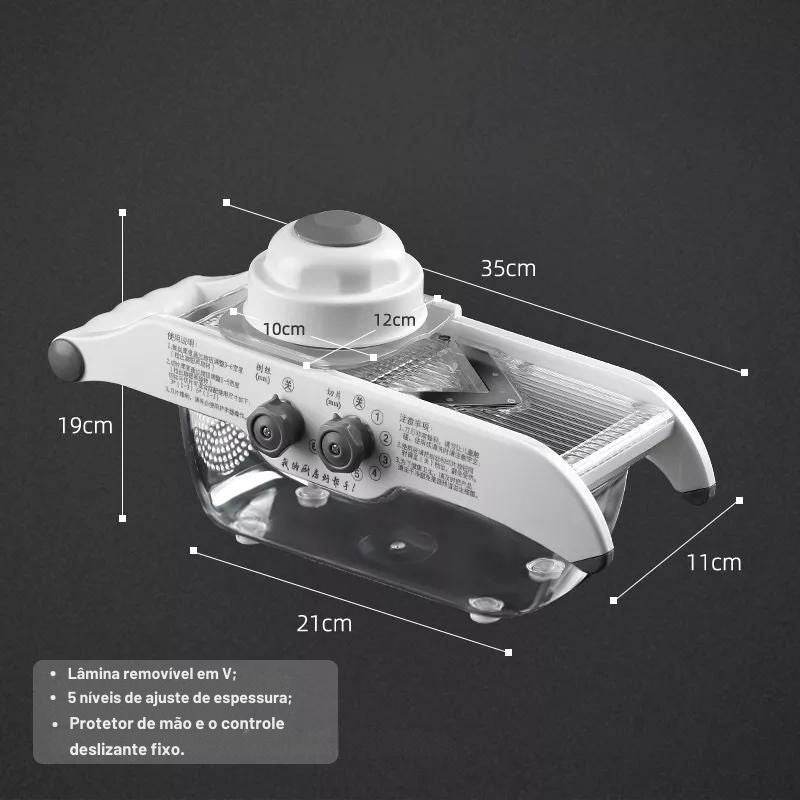 Fatiador Multifuncional de Limão e de Legumes com Cesta, Cortador de Frutas e Batatas em V, Fatiador de Cenoura, Acessórios de Cozinha - Haustter - Haustter