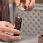 Frascos de Grãos de Café e Temperos com Estante de Nogueira - Haustter - Haustter