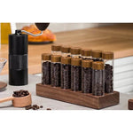 Frascos de Grãos de Café e Temperos com Estante de Nogueira - Haustter - Haustter