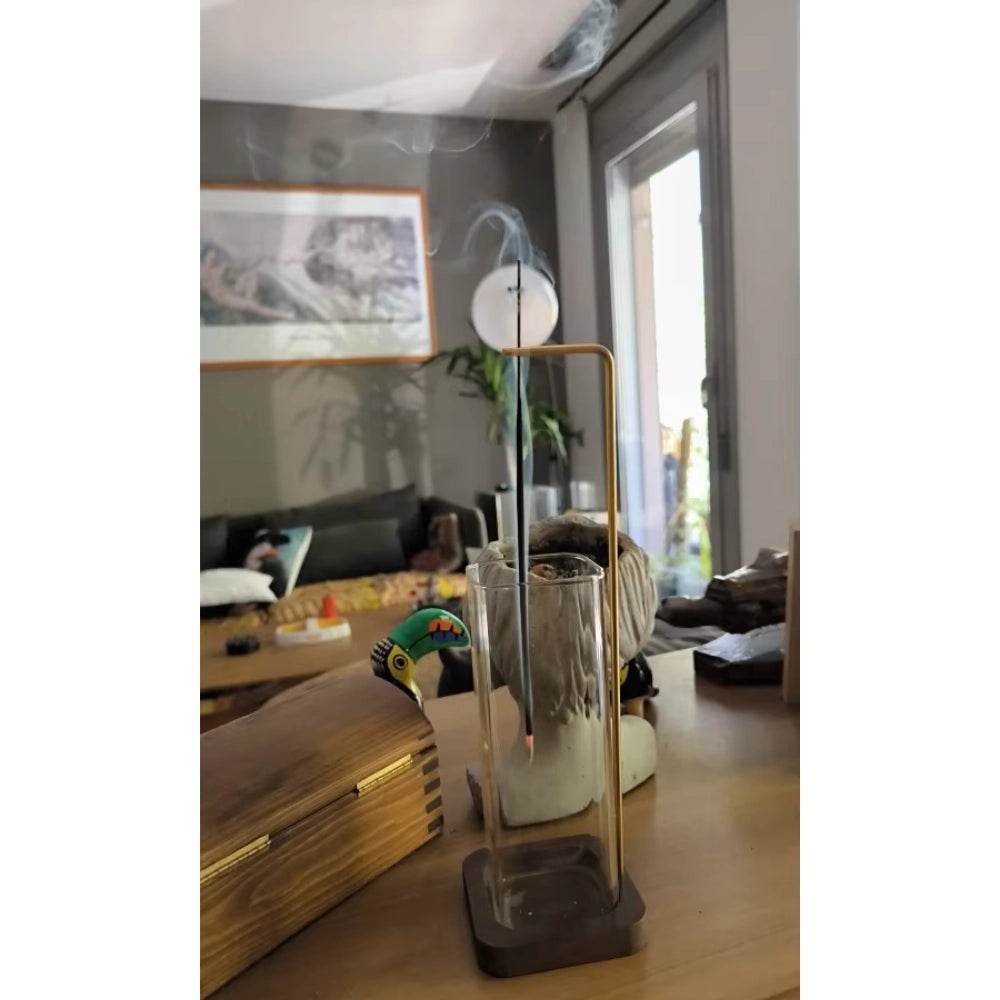 Incensário de Madeira com Coletor de Vidro - Haustter - Haustter