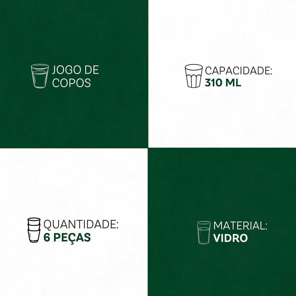 Jogo de Copos Marrakesh 6 Peças 310ml - Versatilidade com Toque Exótico | Haustter - Haustter