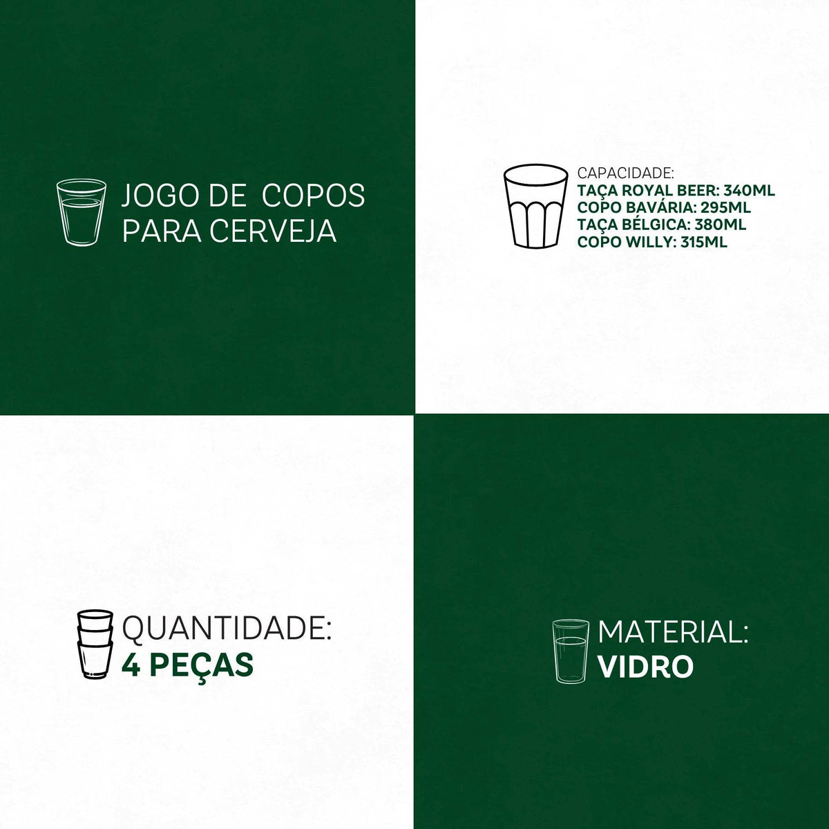 Copos Specialist Mixologista 4 Peças - Estilo para Cada Cerveja | Haustter - Haustter