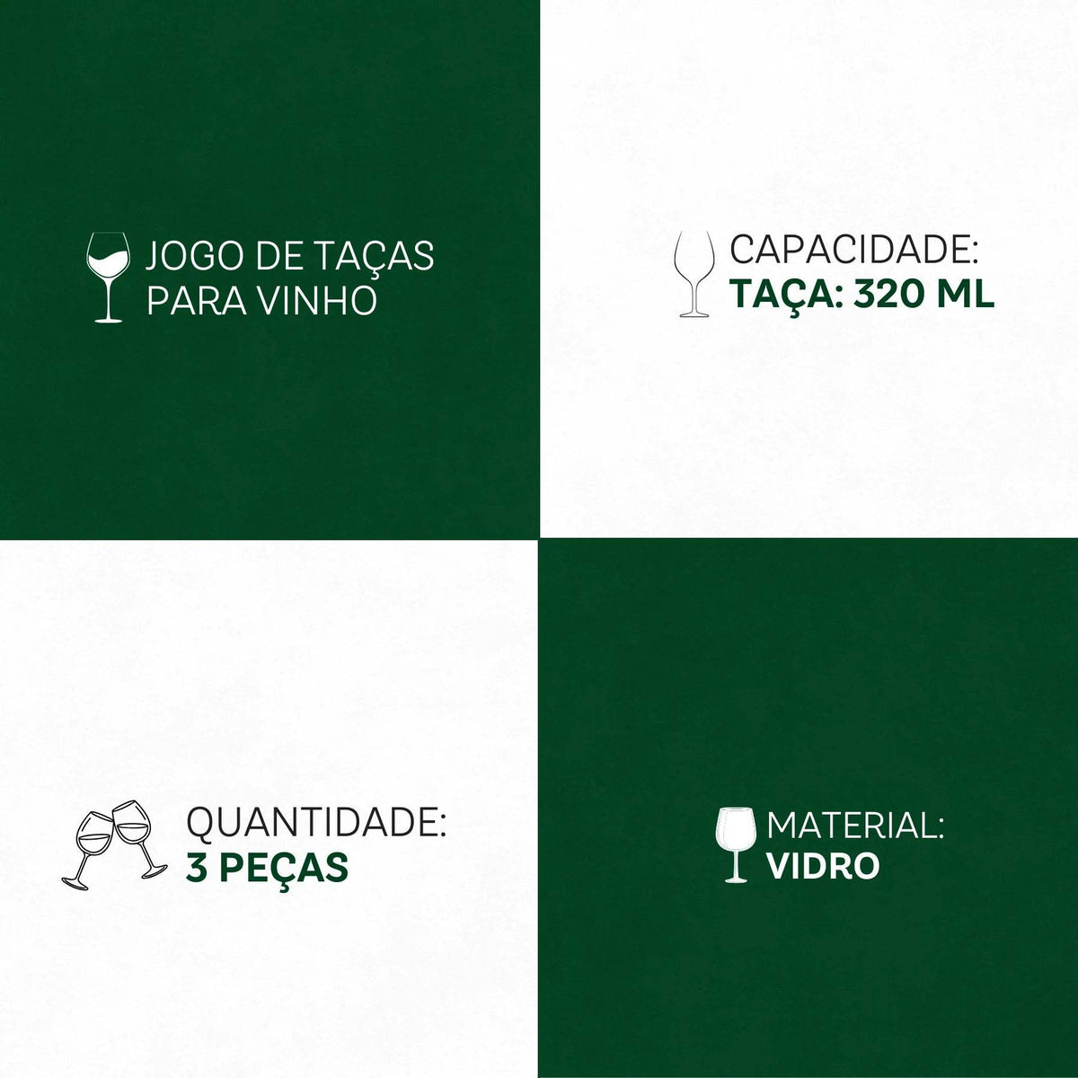 Taças Cecina 320ml 3 Peças - Transparência que Transforma | Haustter - Haustter