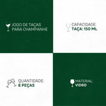 Taças Graffiato Douradas 6 Peças - Brilho em Cada Brinde | Haustter - Haustter